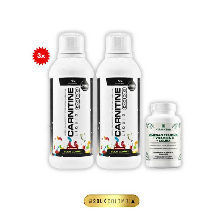 COMBO CARNITINE X2 LIQUID 3000 + OMEGA3X30