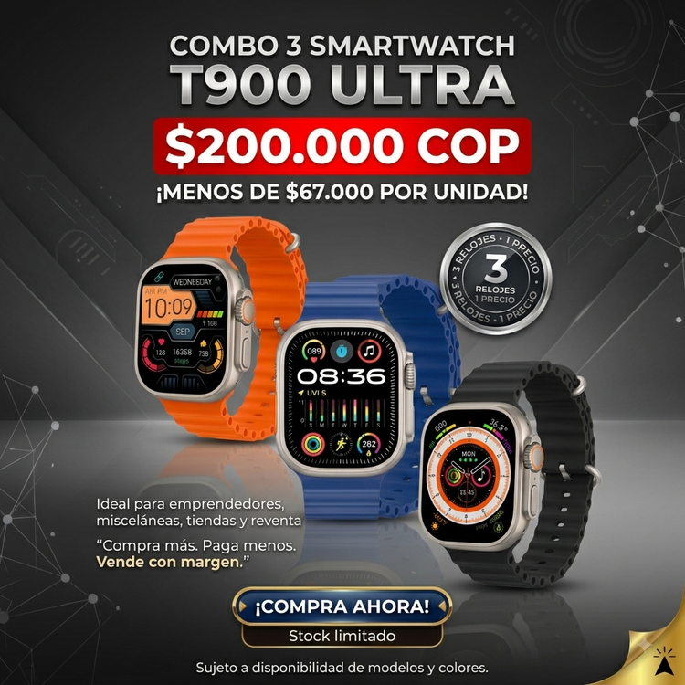COMBO NEGOCIOS SMARTWATCH T900 ULTRA
