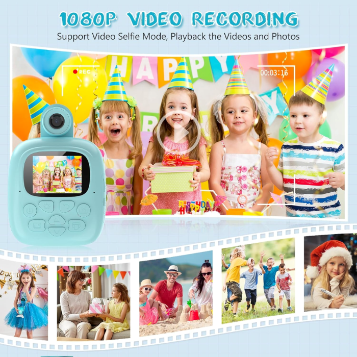 CÁMARA INSTANTÁNEA INFANTIL 1080P HD FOTOGRAFÍA Y VIDEO A18