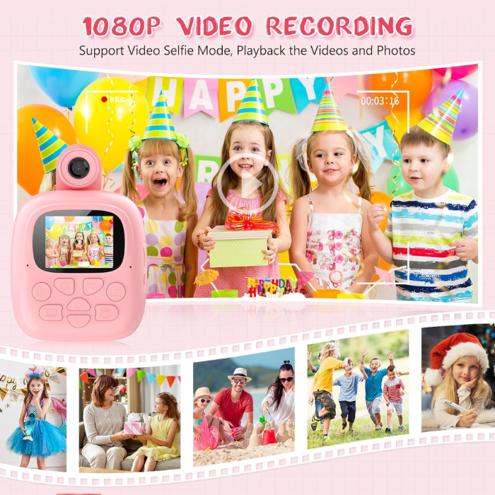 CÁMARA INSTANTÁNEA INFANTIL 1080P HD FOTOGRAFÍA Y VIDEO A18