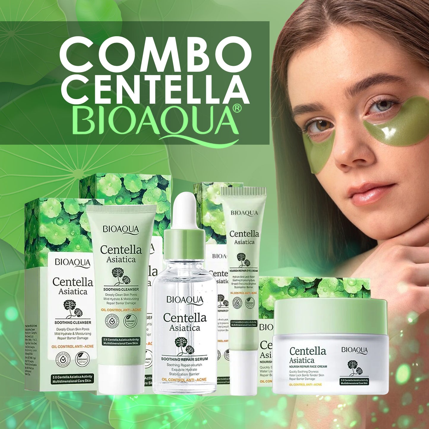 COMBO CENTELLA ASIATICA BIOAQUA X5 + CAJA DE SEG