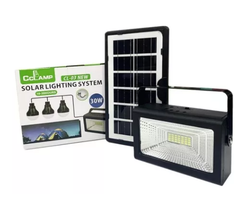 KIT SOLAR EXTERIOR REFLECTOR CON 3 BOMBILLOS - PANEL 30W