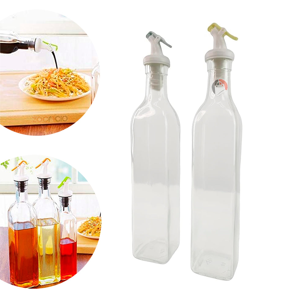 KIT X2 BOTELLAS DISPENSADOR DE ACEITE CON TAPA DOSIFICADORA