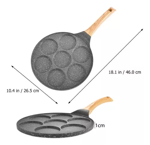 SARTÉN SIETE PUESTOS DESAYUNO HUEVOS PANCAKES ANTIADHERENTE